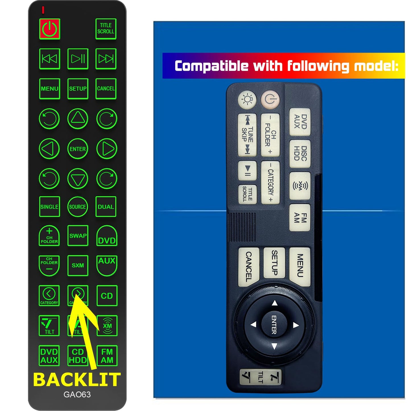 Replacement Remote Control for Acura MDX Rear Entertainment DVD 39560STXA02 39560-STX-A02 2010 2011 2012 2013