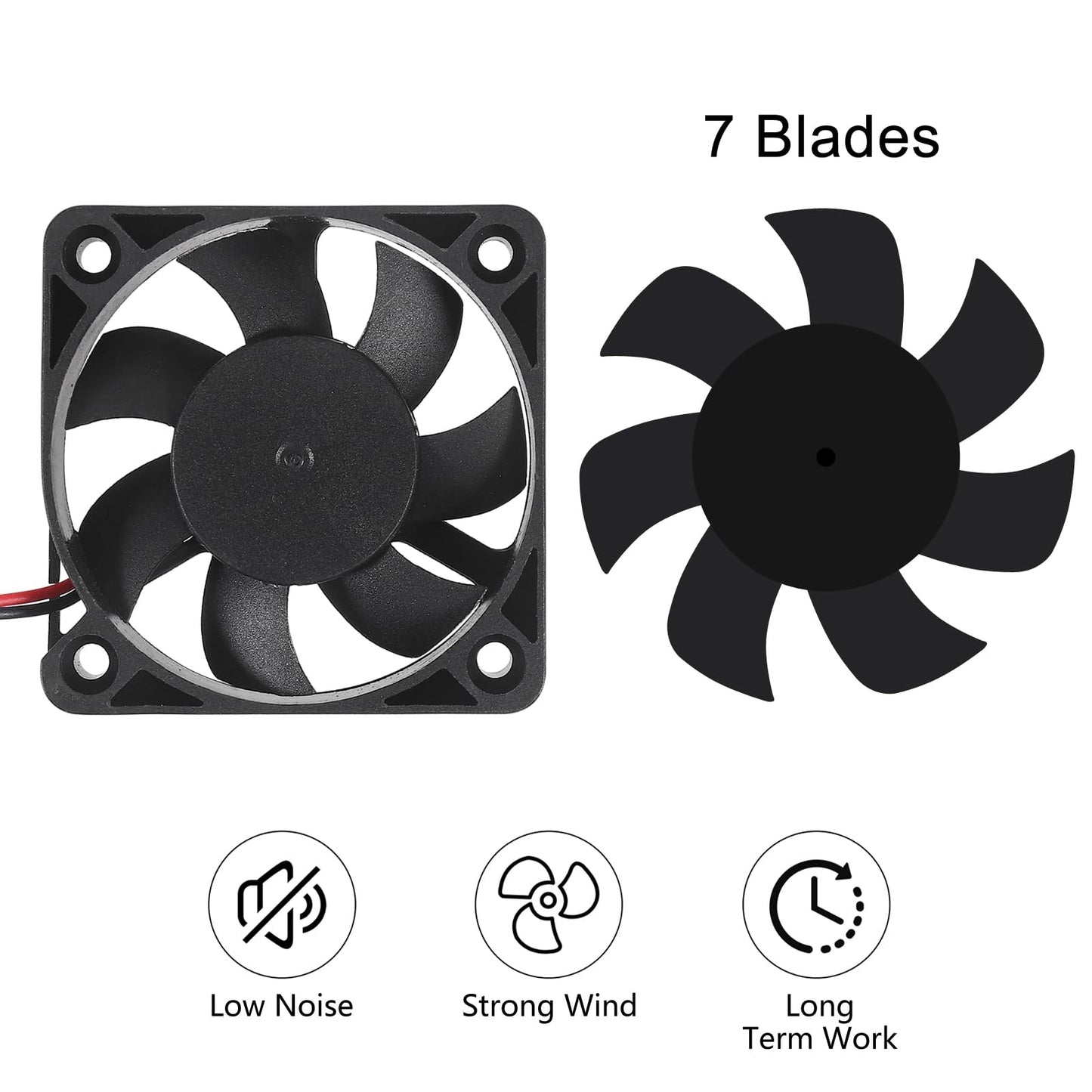6Pcs 5010 Cooling Fan 50x50x10mm Computer Case Fans DC 5V USB Cooler Brushless Fan for DIY Computer Case (5010 5V USB)
