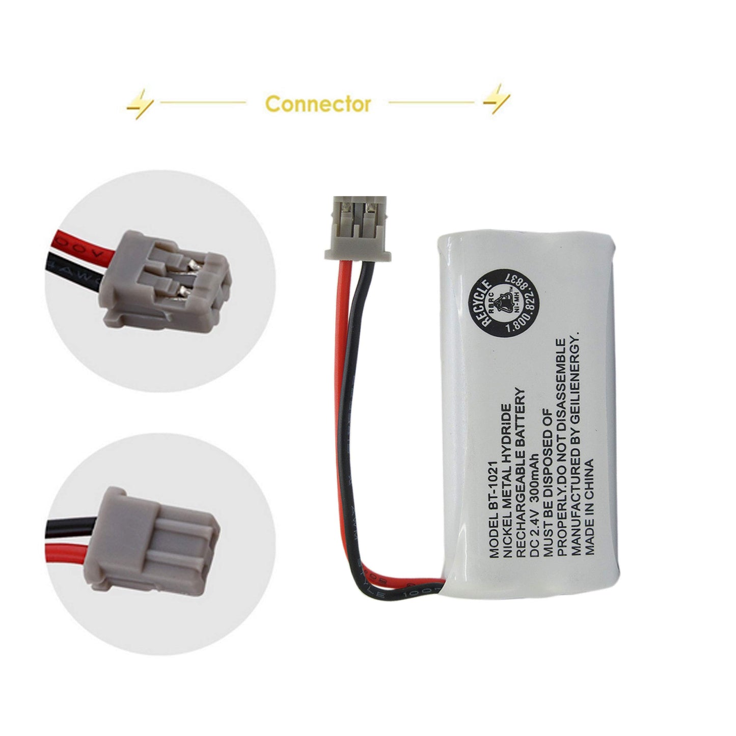 GEILIENERGY (Pack of 4 BT1021 BBTG0798001 Battery Compatible with Uniden DECT 6.0 BT1008 BT-1021 BT1016 Cordless Phone