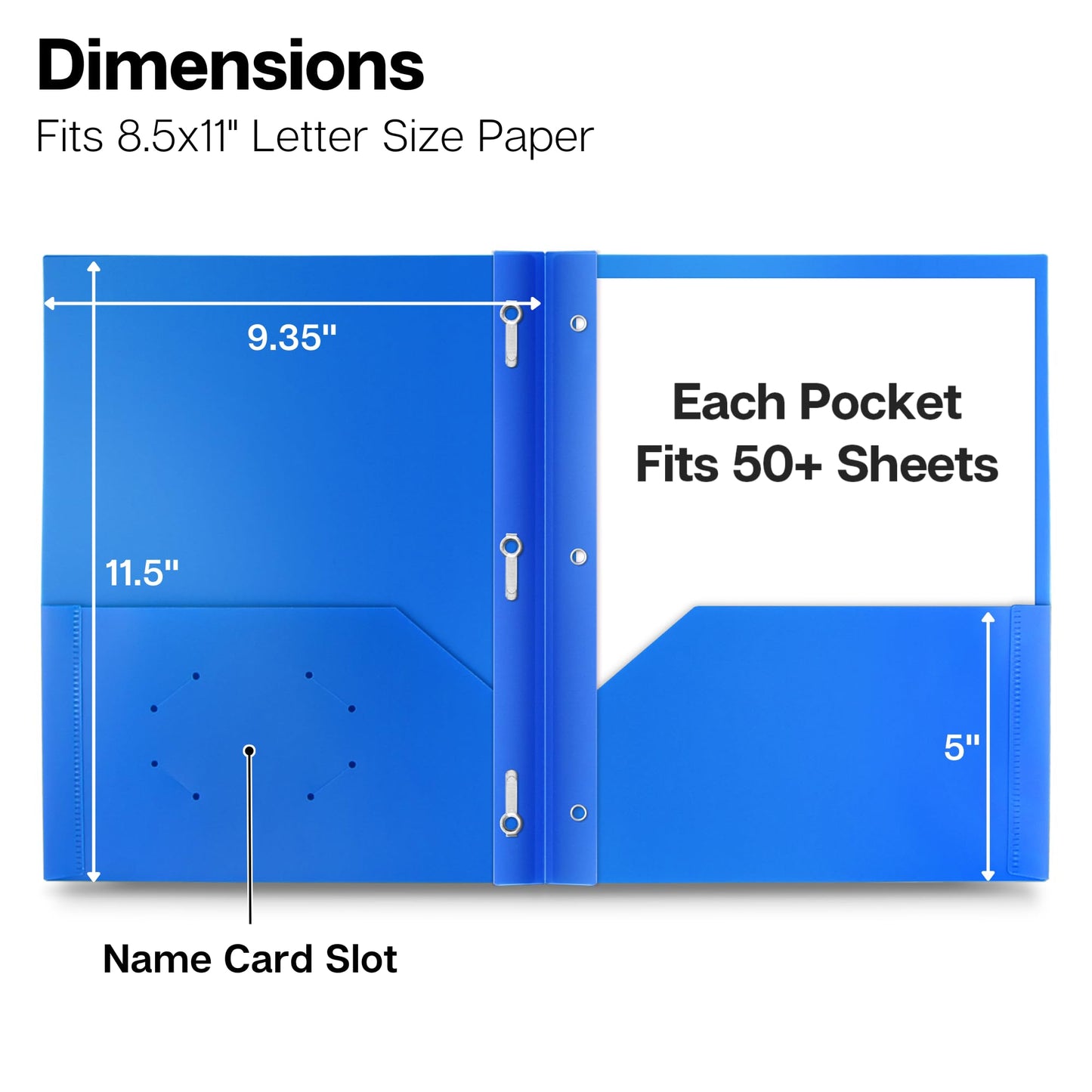 Dunwell Plastic 2 Pocket Folders with 3 Prongs, (12 Pack, Assorted Colors), Tear-Resistant, Long Lasting Acid-Free Poly 3-Clasp Folders