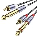 MOSWAG RCA to 1/4 Cable, Oxygen-Free Copper Dual 1/4 inch TS to Dual RCA Stereo Audio Interconnect Cable for Home Theater, Amplifiers, Mixing Console