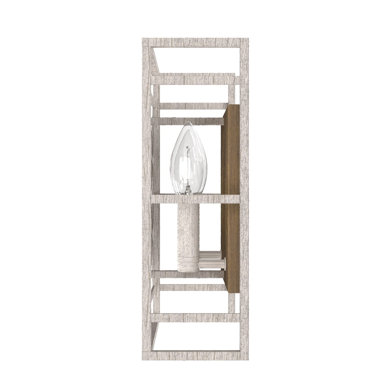 Hunter - Langwood 2-Light Distressed White, Medium Size Sconce Light, Dimmable, Rustic Style, for Bedrooms, Kitchens, Foyers, Bathrooms - 19336