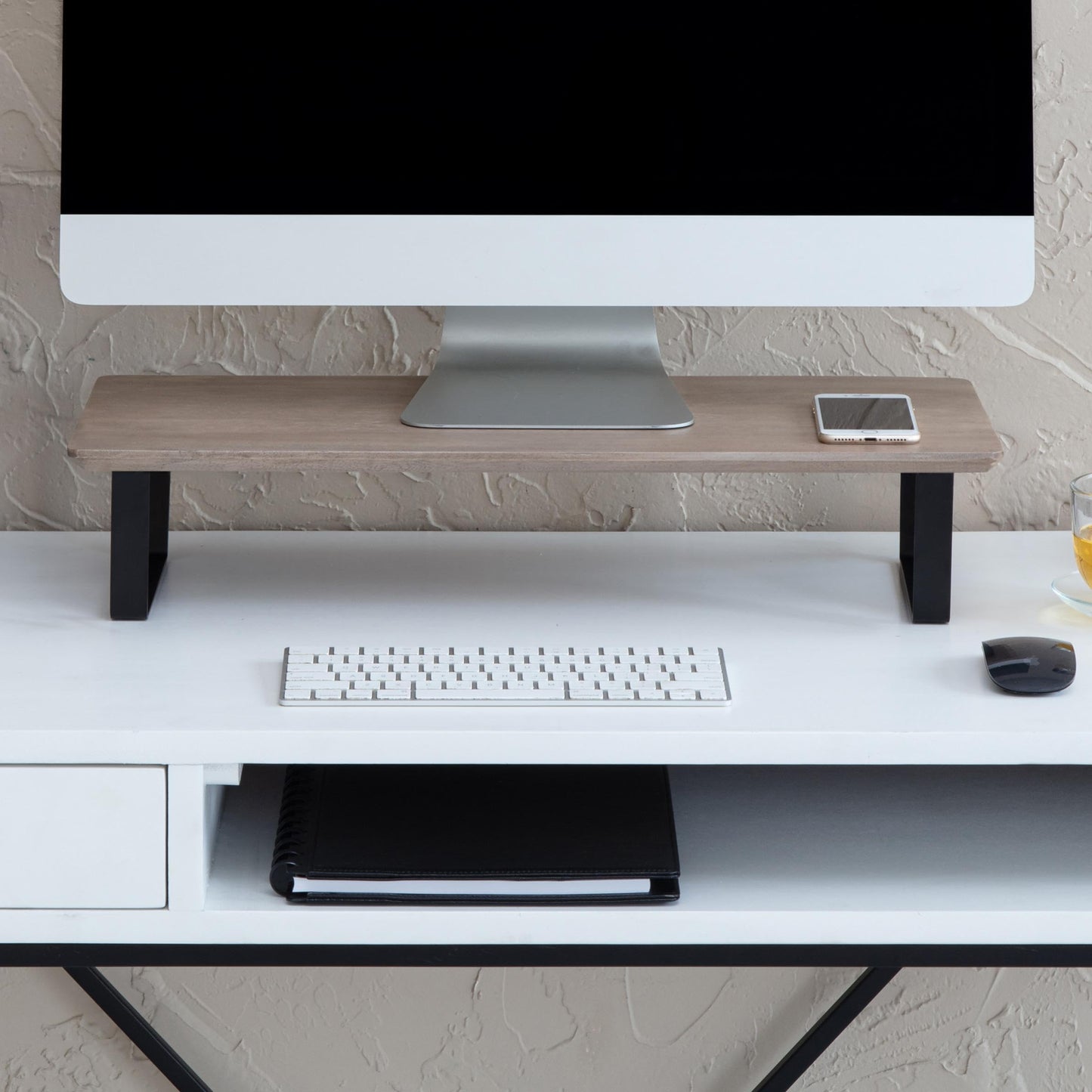 Anji Mountain Monitor Stand - Desktop Organizer & Laptop Riser, Ergonomic Monitor Riser, Space-Saving Monitor Stand for Desk, Durable Construction