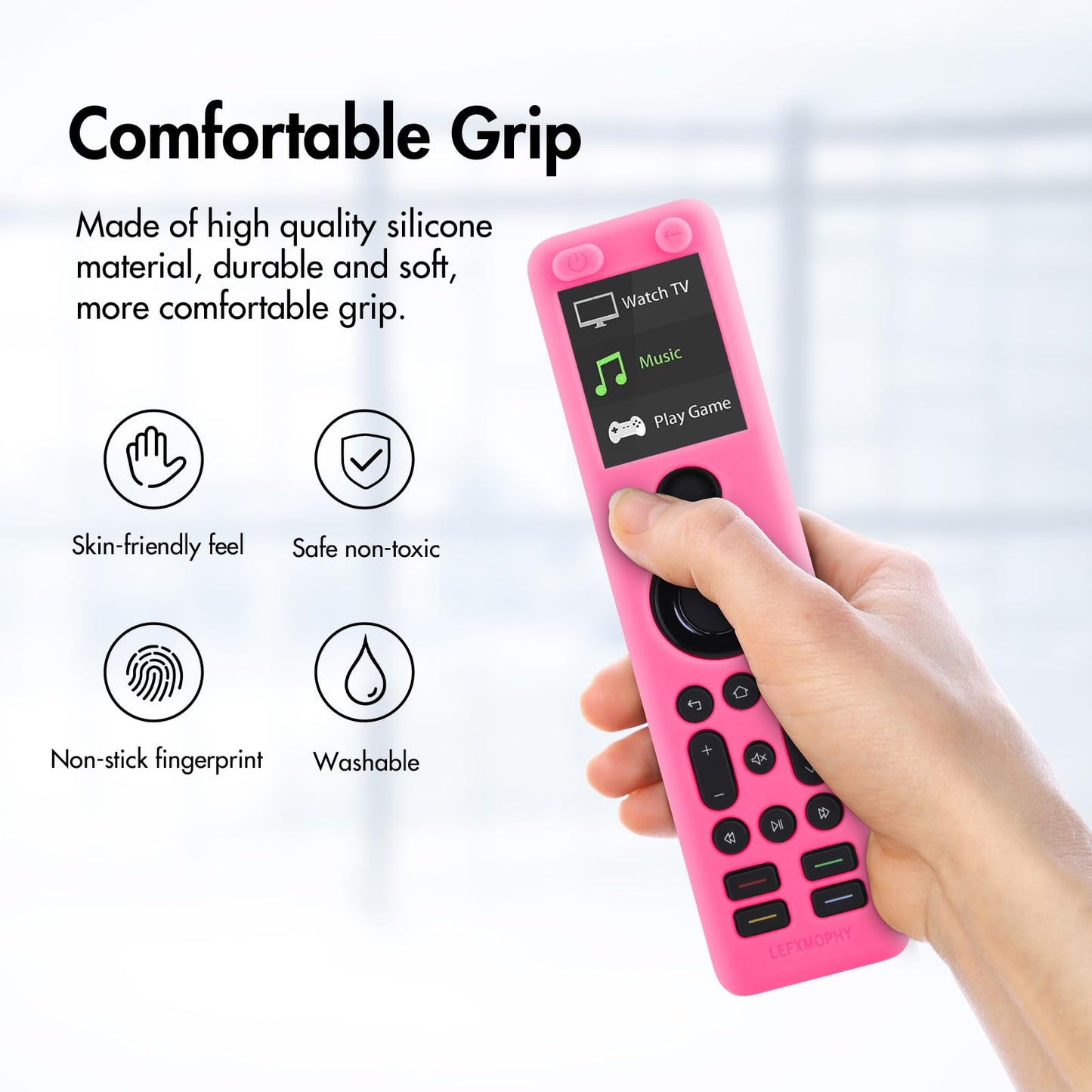 LEFXMOPHY Cover for SofaBaton X1S Remote Control Silicone Case Replacement with Lanyard Hot Pink Glow in Dark