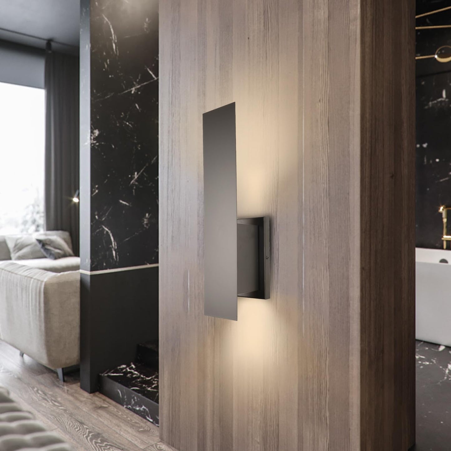 Edwarmlux Indoor Wall Sconces, Modern Wall Lights, Up and Down Wall Mount Light, Dimmable Hardwired Wall Light for Bedroom, Living Room, Hallway, GU10