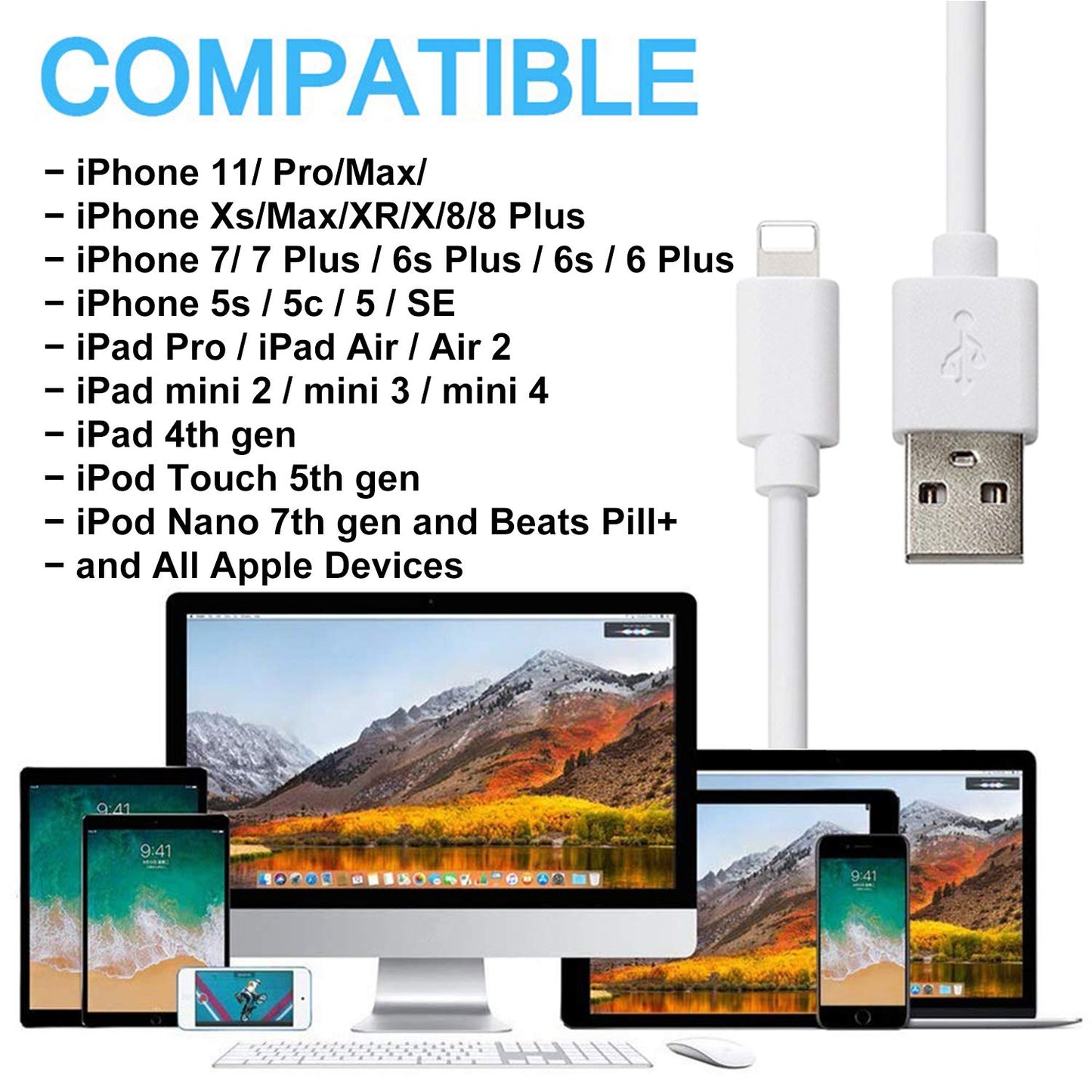Short Phone Charger Cable (6 Pack 1 FT Cord) Compatible with Cellphone, All USB Charging Station, CLZHome Fast Charge & Sync Data Cables for Phone 11…