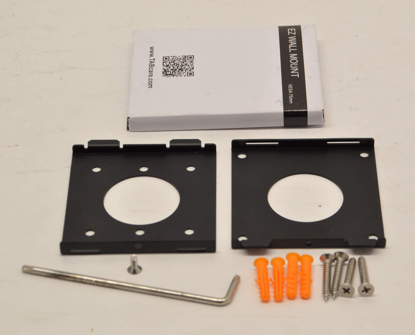 TABcare Anti-Theft Low Profile Light Duty VESA 75mm Mini Wall Mount Kit (Black)