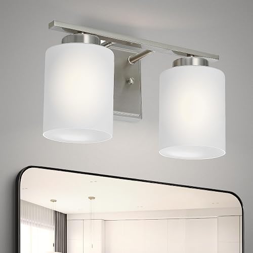 ASD 2-Light Wall Mount Vanity Lighting Fixture | 60W E26 Socket 120V | Dimmable, LED/CFL/Incandescent Bulbs Compatible, ETL Listed | Bathroom Over