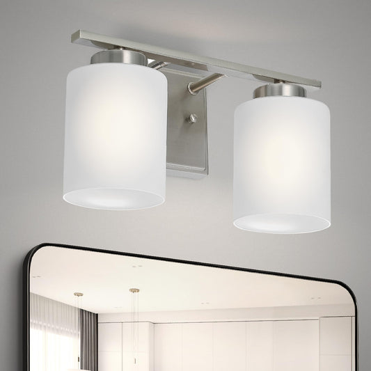ASD 2-Light Wall Mount Vanity Lighting Fixture | 60W E26 Socket 120V | Dimmable, LED/CFL/Incandescent Bulbs Compatible, ETL Listed | Bathroom Over