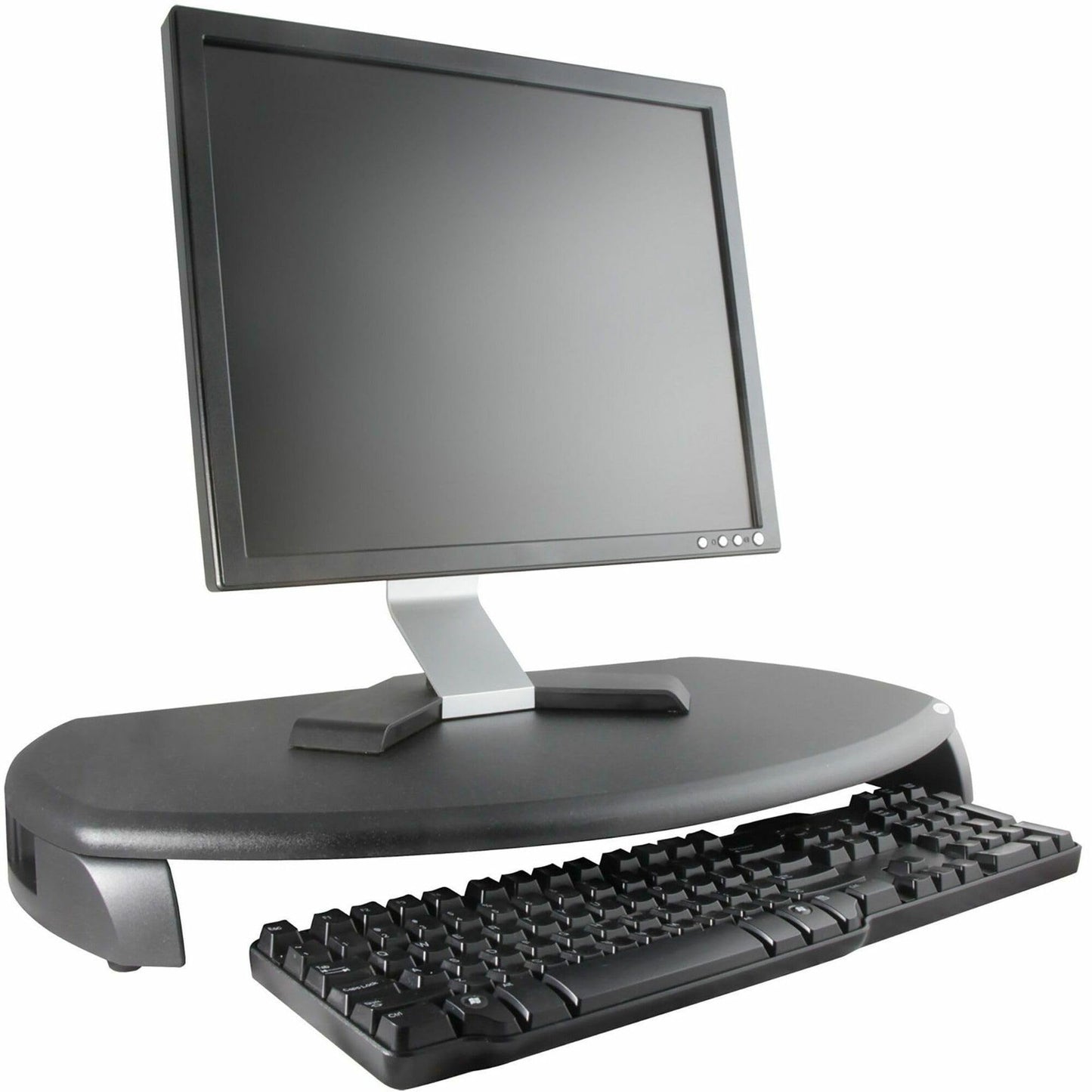 Kantek Crt/LCD Stand with Keyboard Storage, 23" X 13.25" X 3", Black, Supports 80 Lbs