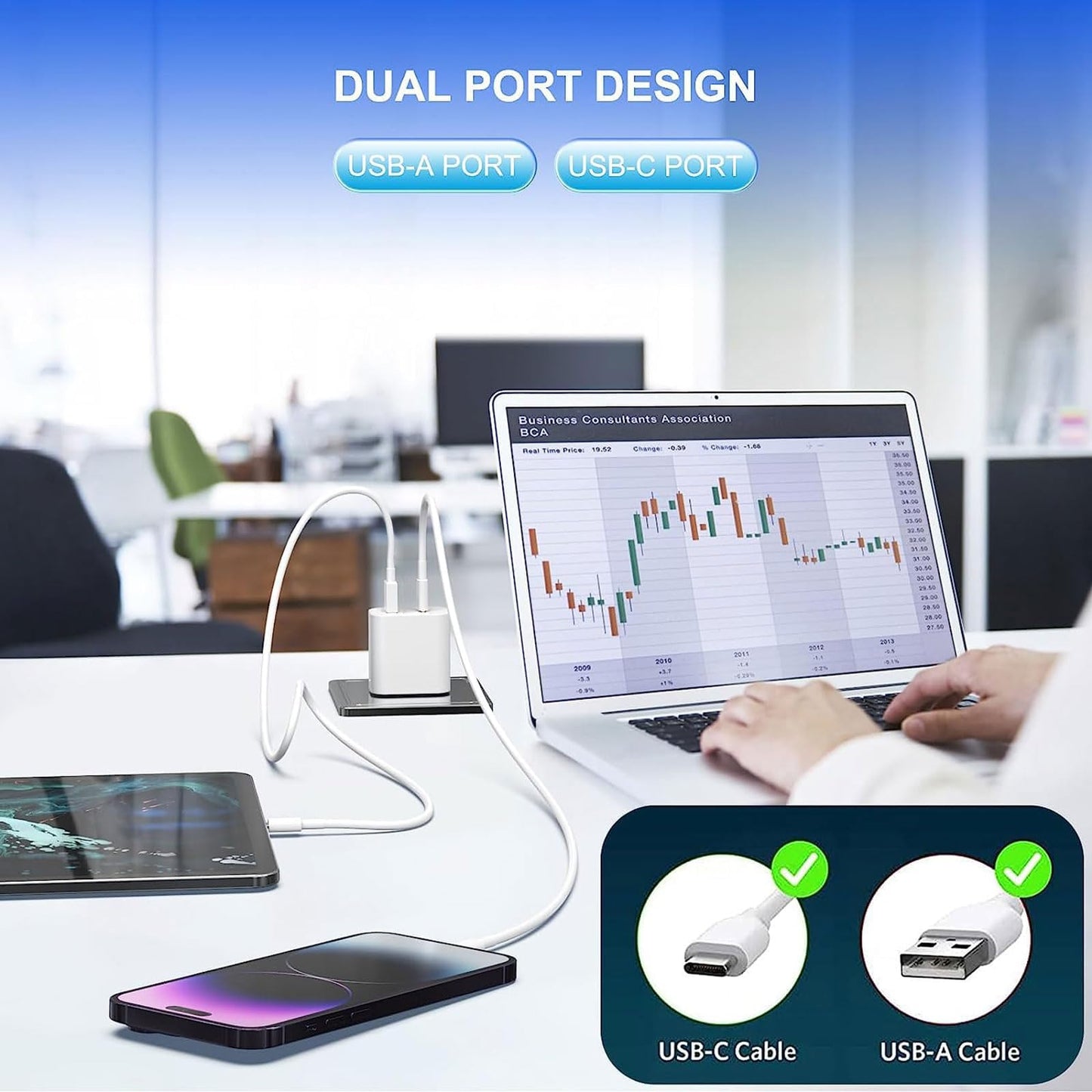 6 Pack USB C Charger Block,20W USB-C & USB-A Port Charger?for i Phone 17/16/15/14/13/12/11/X/8, i Pad and More
