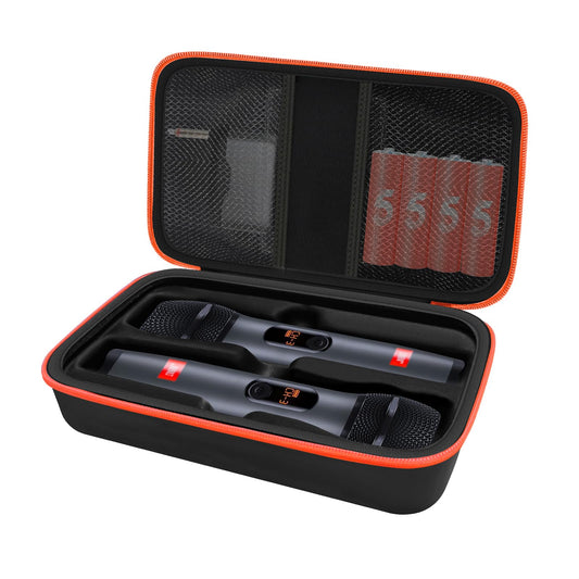 JOSMAX Wireless Microphone Case Compatible with JBL Wireless Two Microphone System, Portable Handheld Dual Mic Travel Storage Bag for Singing or