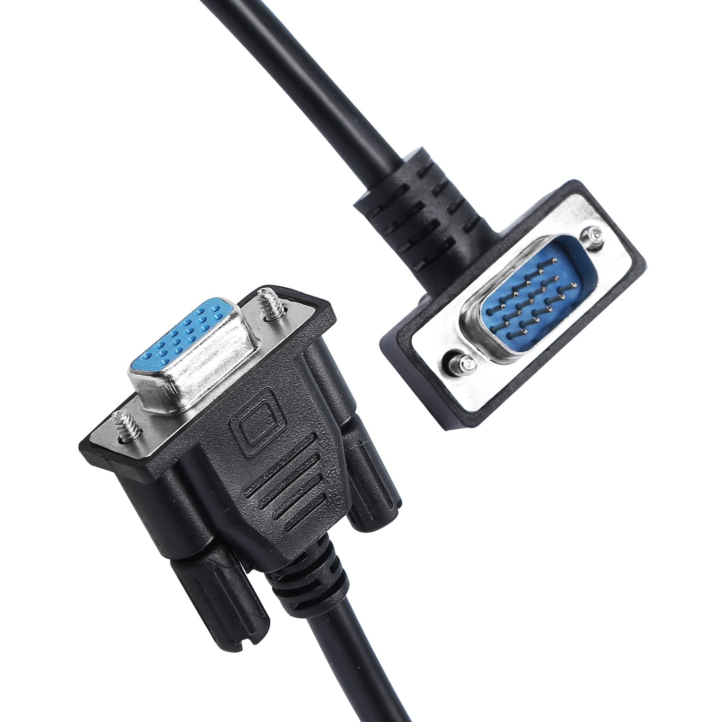 RIIEYOCA 90 Degree VGA Cable, 0.5M (Up), Supports 1080P Full HD, Connects VGA Devices