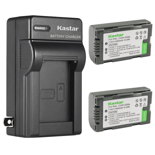 Kastar 2-Pack Battery and AC Wall Charger Replacement for Panasonic PV-DV900, PV-DV901, PV-DV910, PV-DV951, PV-DV952, PV-DV953, PV-GS2, PV-GS9