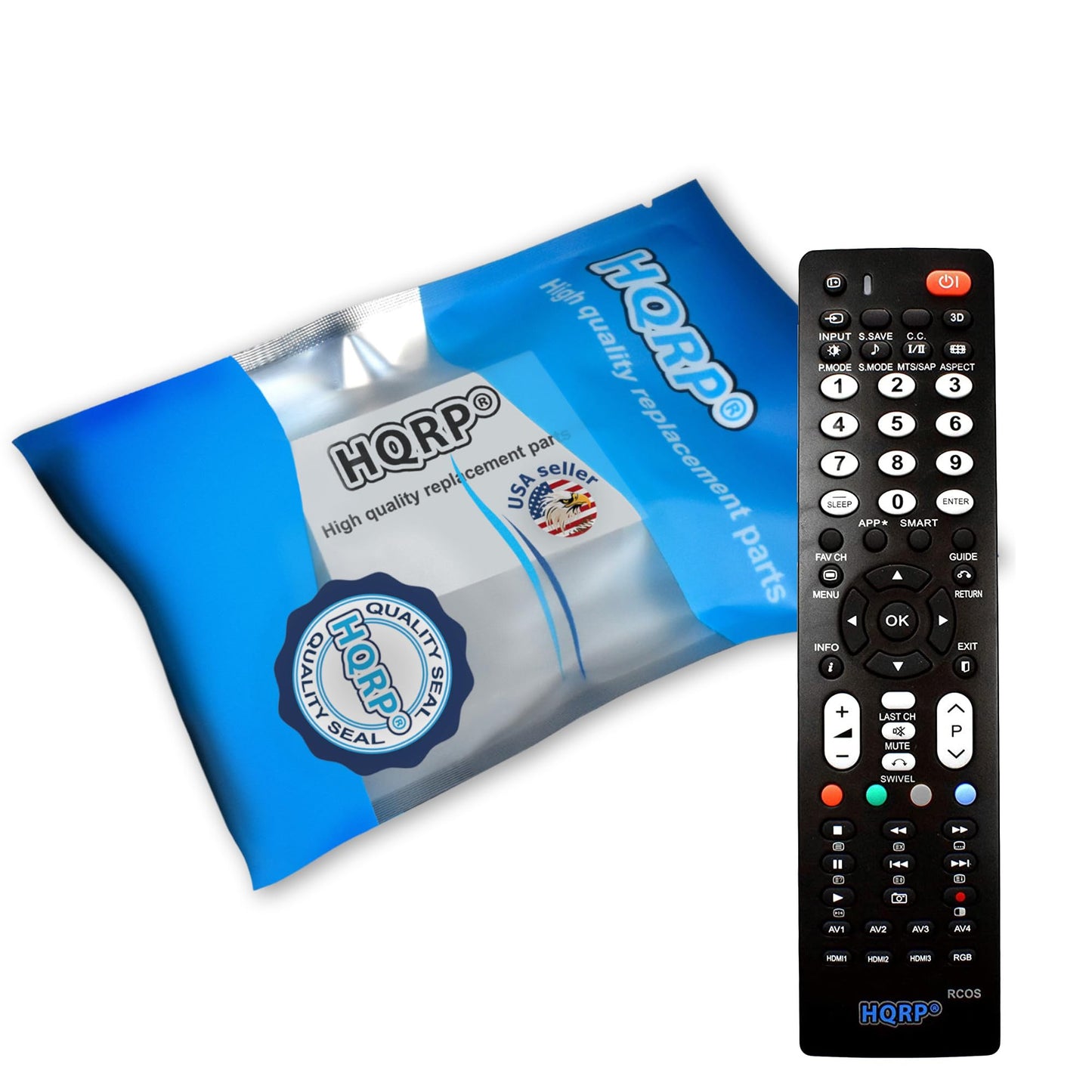 HQRP Remote Control Compatible with Hitachi LE46T516 LE47X04A LE48W806 LE49A509 LE50A6R9 LE50H508 LCD LED HD TV Smart 1080p 3D Ultra 4K Plasma