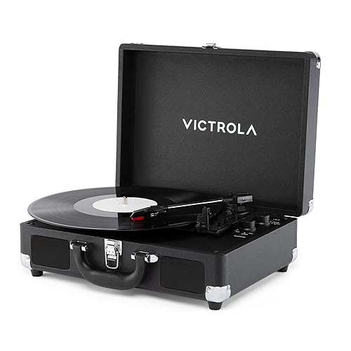 Victrola Journey II (2025 Model) - Bluetooth Suitcase Record Player - Built-in Stereo Speakers with Enhanced Bass, 3-Speed Turntable, Bluetooth Input