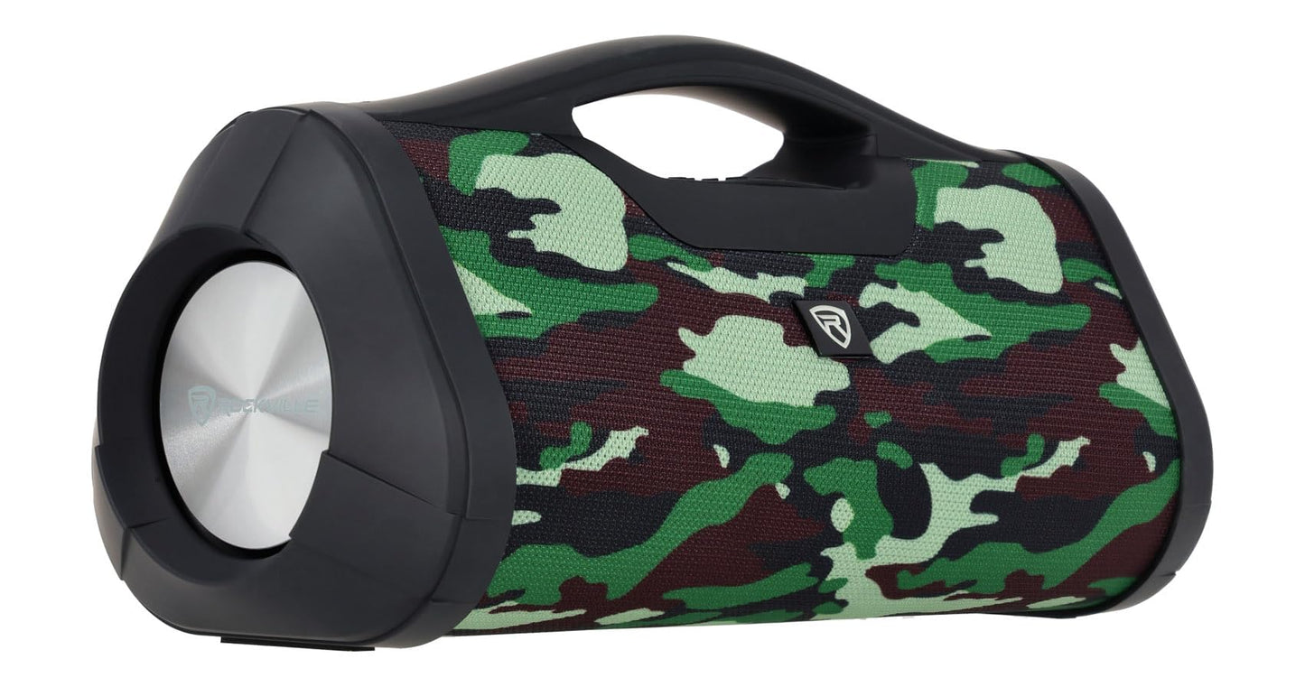 Rockville RPB-XL Camo Portable Bluetooth Speaker Boombox, 30W RMS, TWS Linking, USB Powerbank, Long Battery Life, for Outdoor Adventures and Parties
