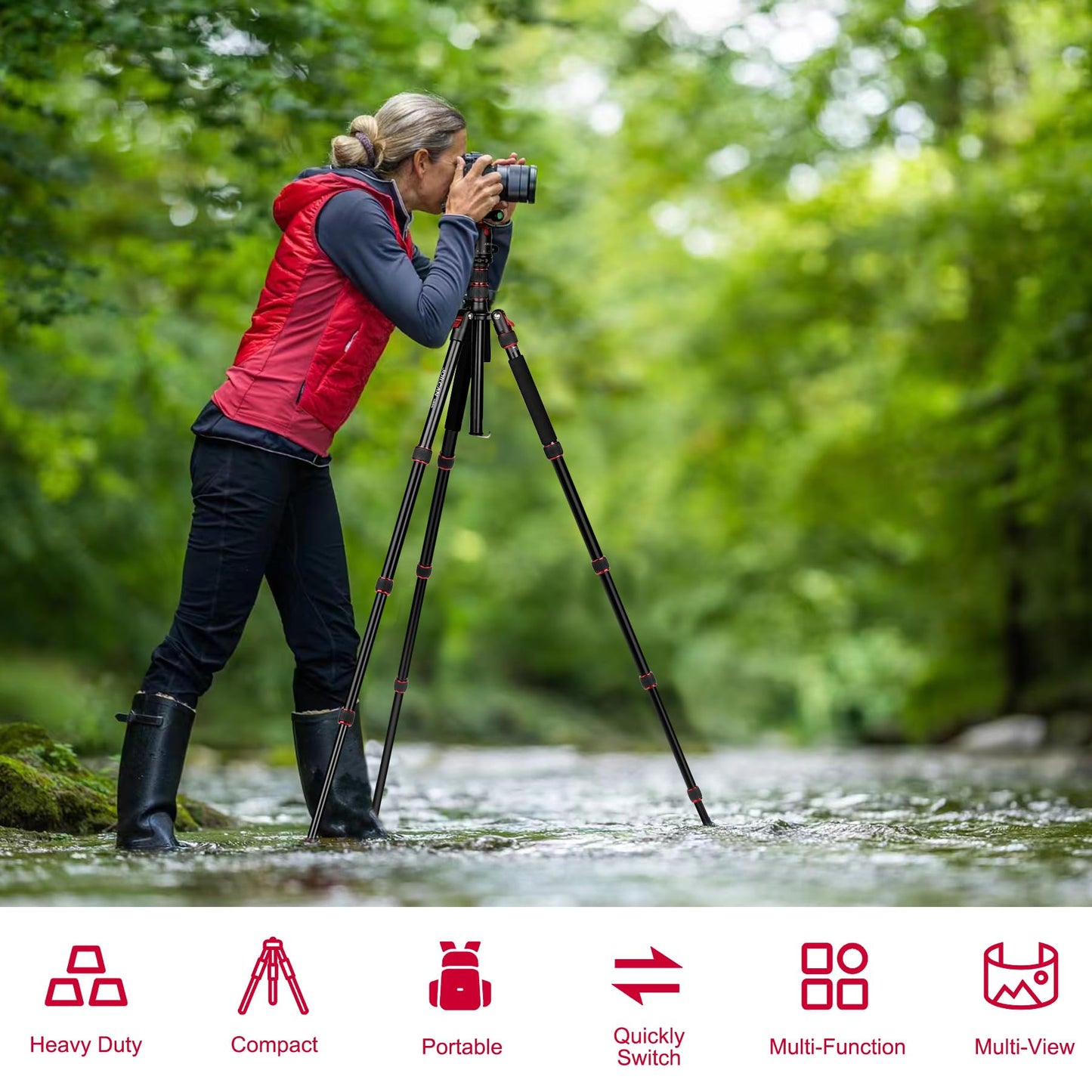 Victiv 80/85 inches Heavy Duty Tripod for Camera and Phone, 85" Camera Monopod Tripod, DSLR Binoculars Spotting Scope Camcorders Video Tripod Stand
