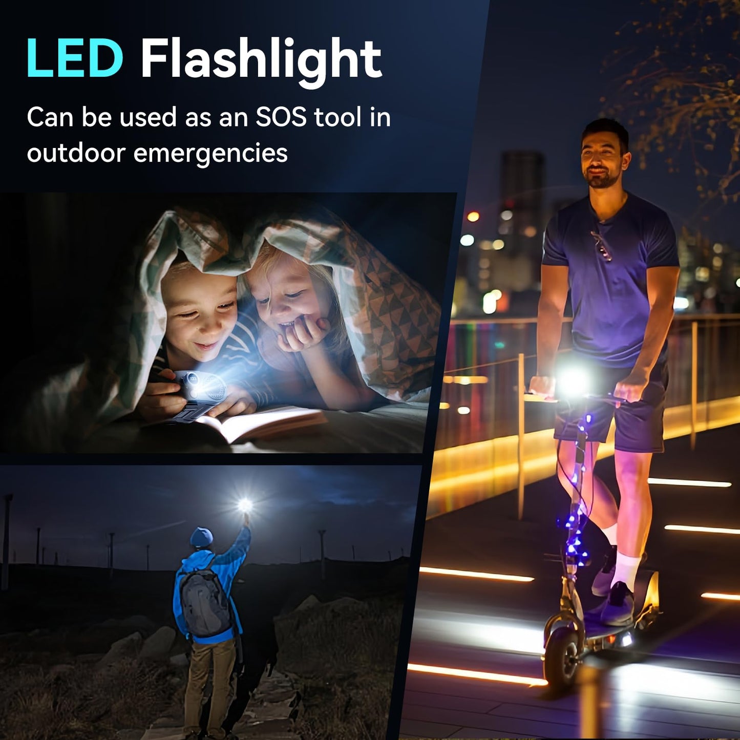 21000MAh Portable Waist Fan, 100 Speeds 34000RPM Strong Airflow, Belt Fan with up to 145H of Working Time, Flashlight Hands-Free Hanging Neck