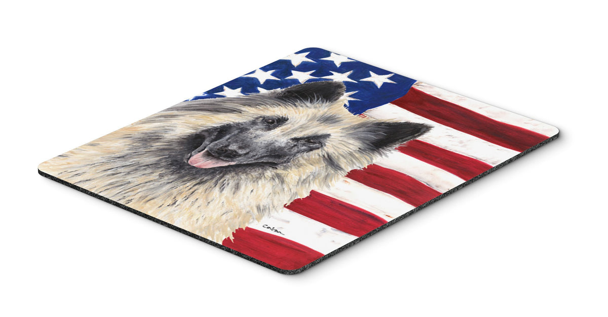 Caroline's Treasures SC9116MP USA American Flag with Belgian Tervuren Mouse Pad, Hot Pad or Trivet for Home Office Gaming Working Computers Laptop