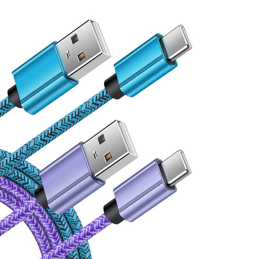 Type C Charger Cable USB C Cables Fast Charging Power Phone Charger Cord 6ft 2Pack for Samsung Galaxy S25 Edge S24 S23 Ultra S22 S21 A13 Note 20 A10e