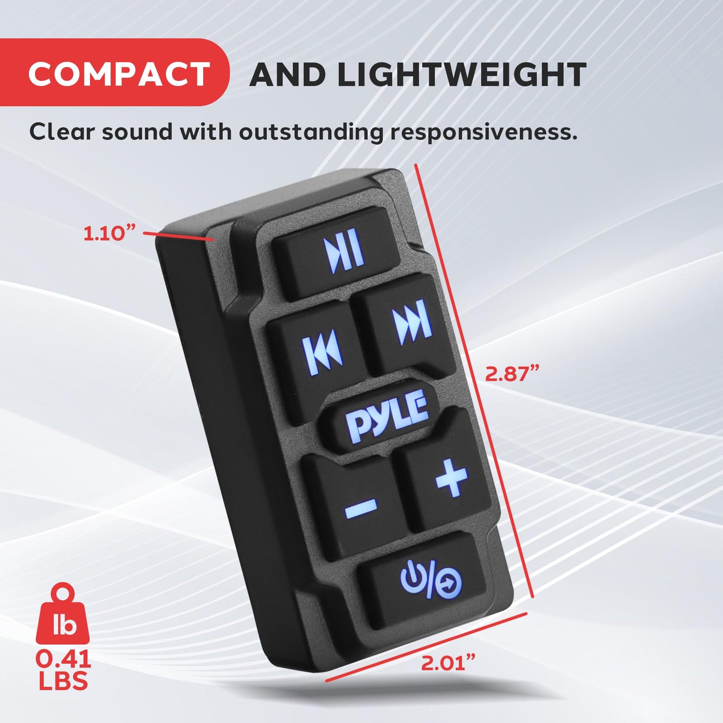 Pyle Rocker Switch Wireless BT Audio Controller, Waterproof Rated Marine Receiver Remote Control for Car, Truck, Boat, 4x4, PowerSport Vehicles