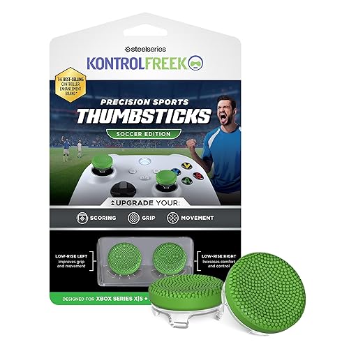KontrolFreek Precision Sports Performance Thumbsticks for Xbox Series X (XBX) and Xbox One (XB1) Controller | Soccer Edition | Low-Rise, Concave |