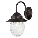 JONATHAN Y 12" Oil Rubbed Bronze 1-Light Iron and Glass Outdoor Sconce, Farmhouse Industrial Wall Lantern for Entryway Patio or Porch, Clear Dimpled