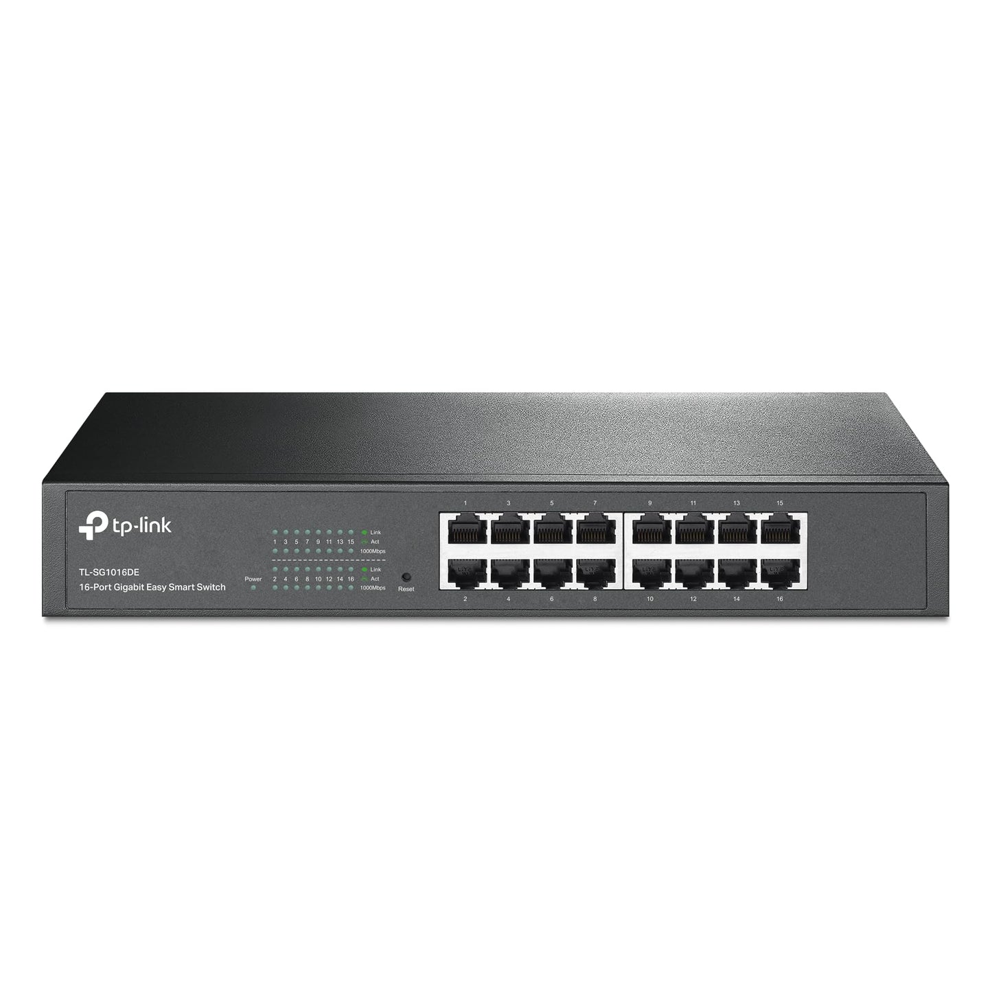 TP-Link 16 Port Gigabit Switch Easy Smart Managed Plug & Play Desktop/Rackmount Sturdy Metal w/ Shielded Ports Support QoS, Vlan, IGMP & Link