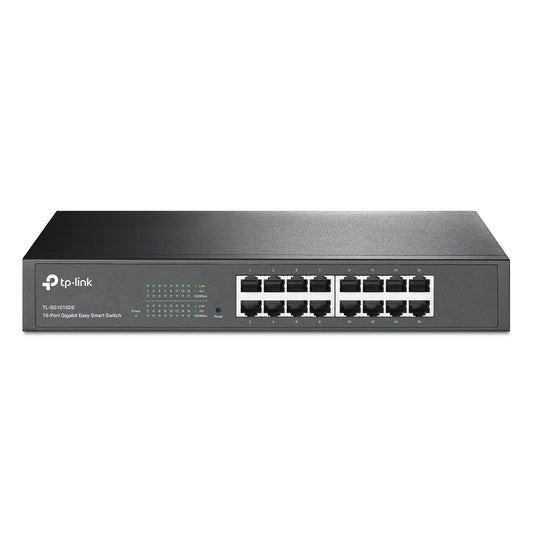 TP-Link 16 Port Gigabit Switch Easy Smart Managed Plug & Play Desktop/Rackmount Sturdy Metal w/ Shielded Ports Support QoS, Vlan, IGMP & Link
