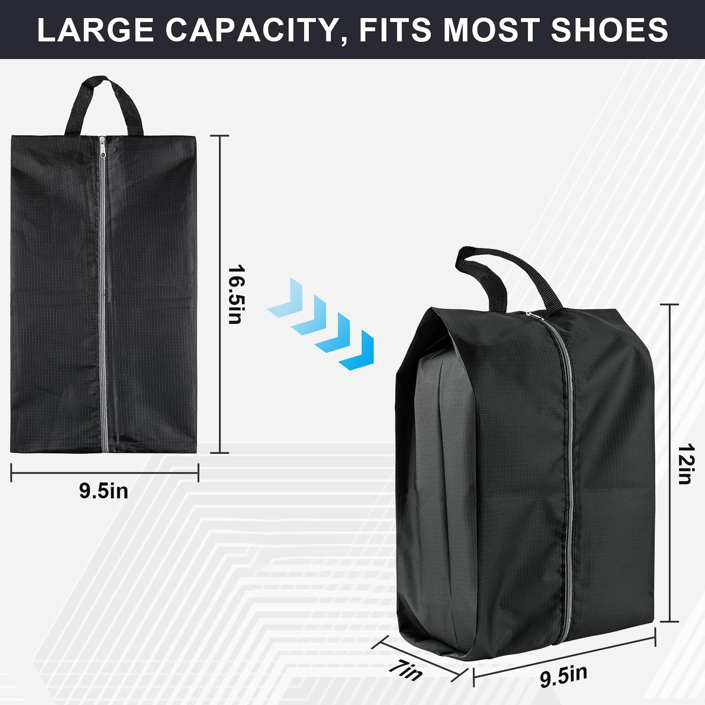 4-Pack Travel Shoe Bags – Durable, Reusable, Waterproof Storage with Smooth Zipper, Portable Packing Essentials for Travel