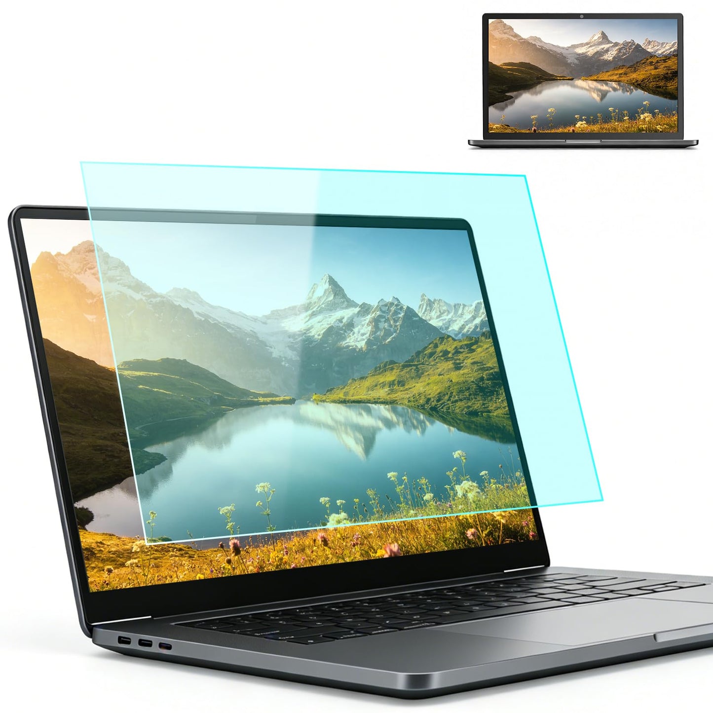 BSPROTE 2-Pack 15.6 Inch 16:9 Anti Blue Light Screen Protector, Matte Anti Glare Film UV Blocking Protector Compatible with 15.6'' Hp Acer Asus Lenovo