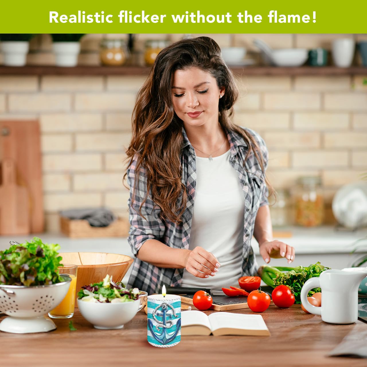 Briarwood Lane Everyday Flameless Candle 6x3 Welcome Anchor Flameless Candle with Timer for Everyday