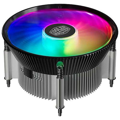 Cooler Master i70C ARGB Low Profile CPU Air Cooler for Intel LGA 1700 / 1851 Only - 120mm PWM ARGB Fan, 95W TDP, Copper Core Base, Black Aluminum