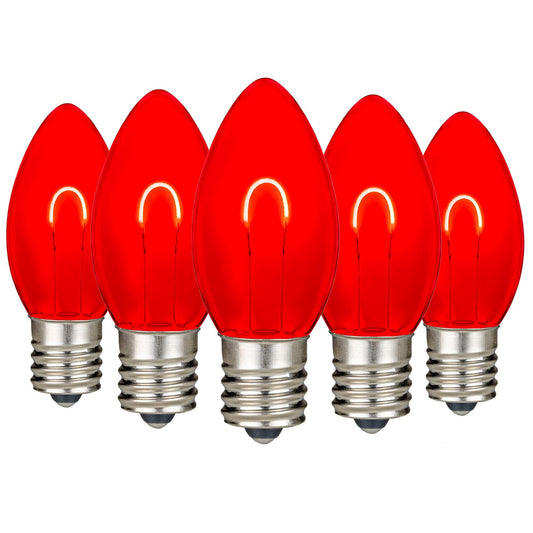 Festive Living 25 Pack Red C9 LED Replacement Bulbs, E17 Intermediate Base