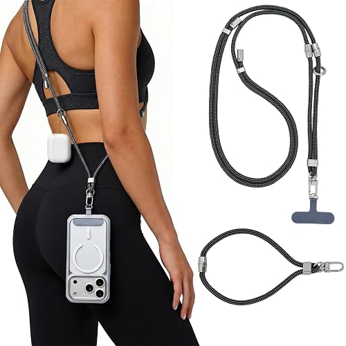ZOYTONE Phone Lanyard, Crossbody Lanyard & Wrist Strap 3-in-1, Anti Theft Adjustable 17.5"-32" Cell Phone Neck Lanyard for Travel Hiking Cycling