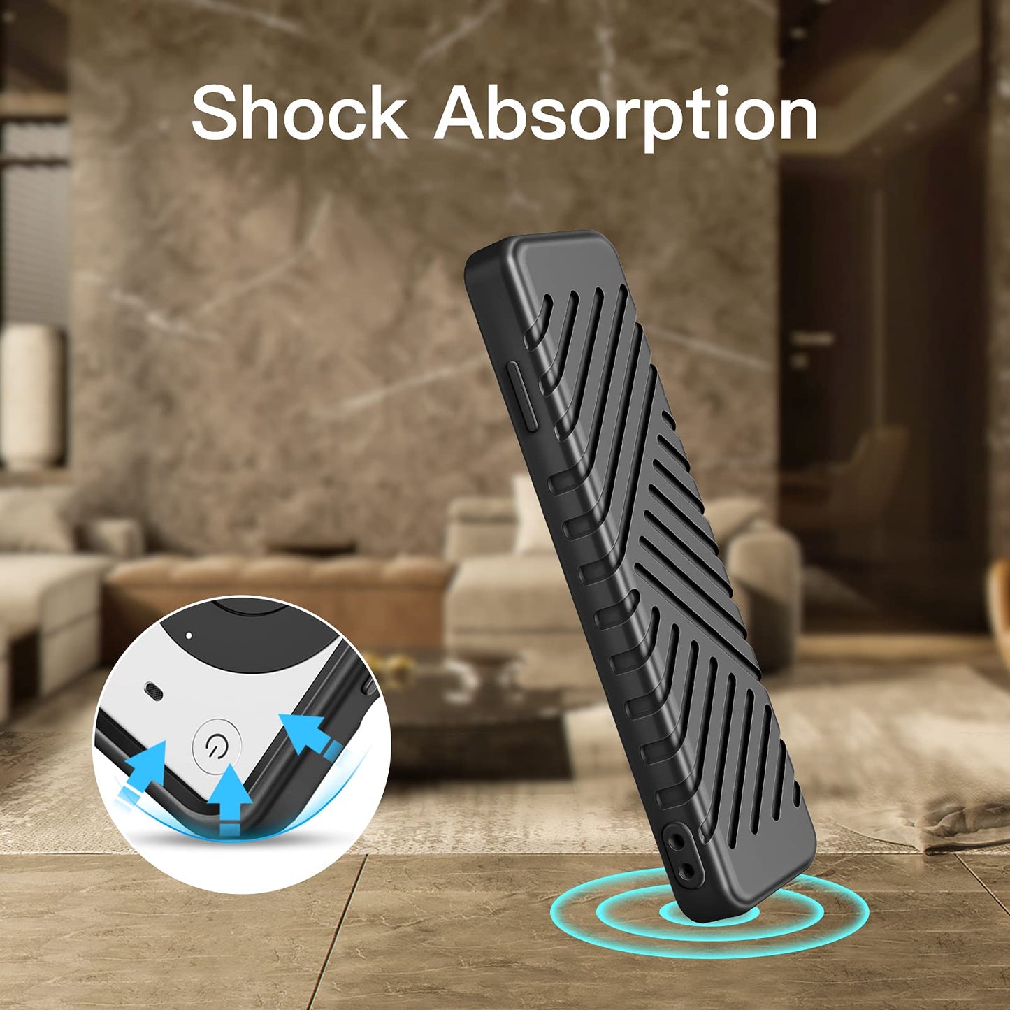 SITHON Silicone Case for Apple TV 4K 2022 2021 Remote, Lightweight Shockproof Anti Slip Protective Cover with Lanyard Strap for Apple TV 4K / HD Siri