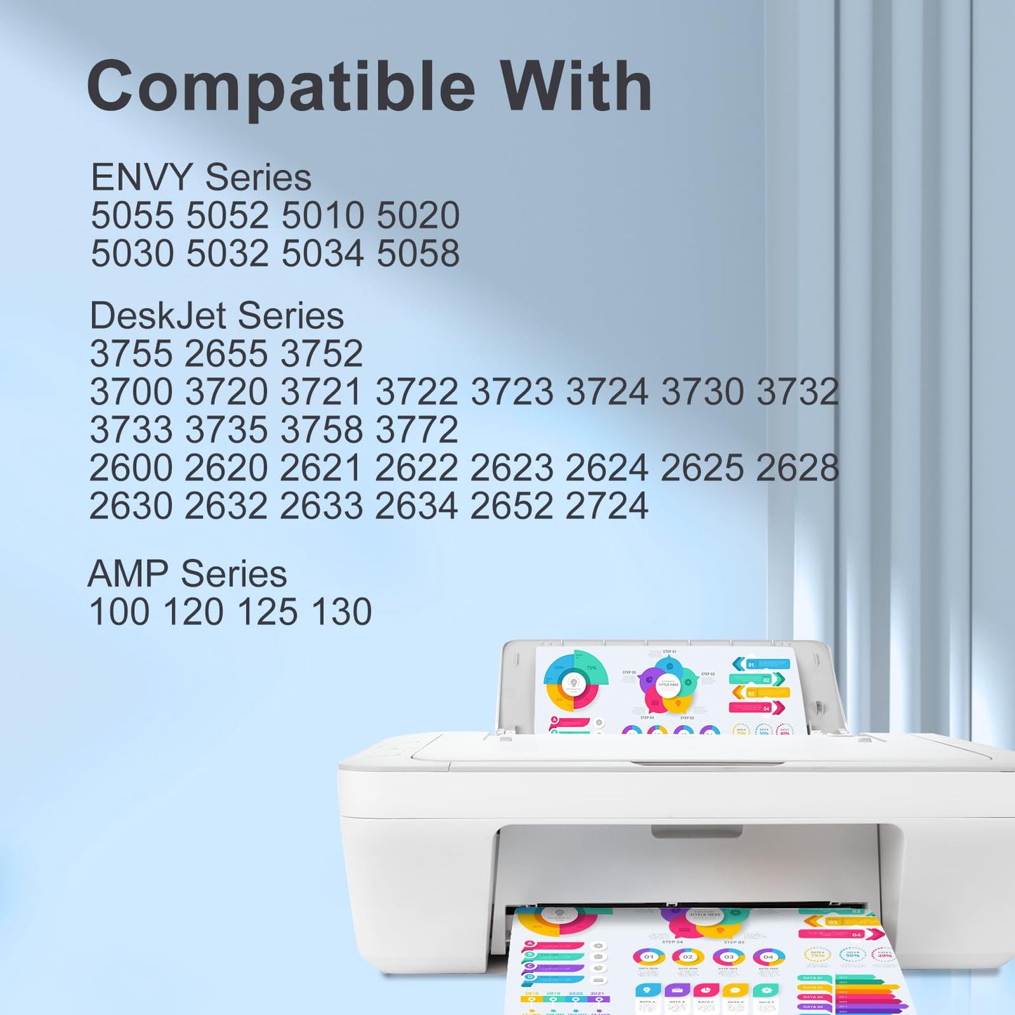 TEINO Remanufactured Ink Cartridge Replacement for HP 65 65XL 65 XL use with HP Envy 5055 5052 5058 DeskJet 3755 2655 3752 3720 3722 3723 3758 2652