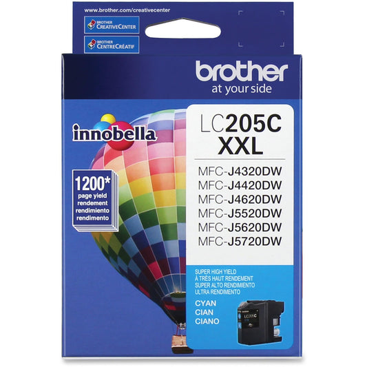 Brother Printer LC205C Super High Yield Ink Cartridge, Cyan