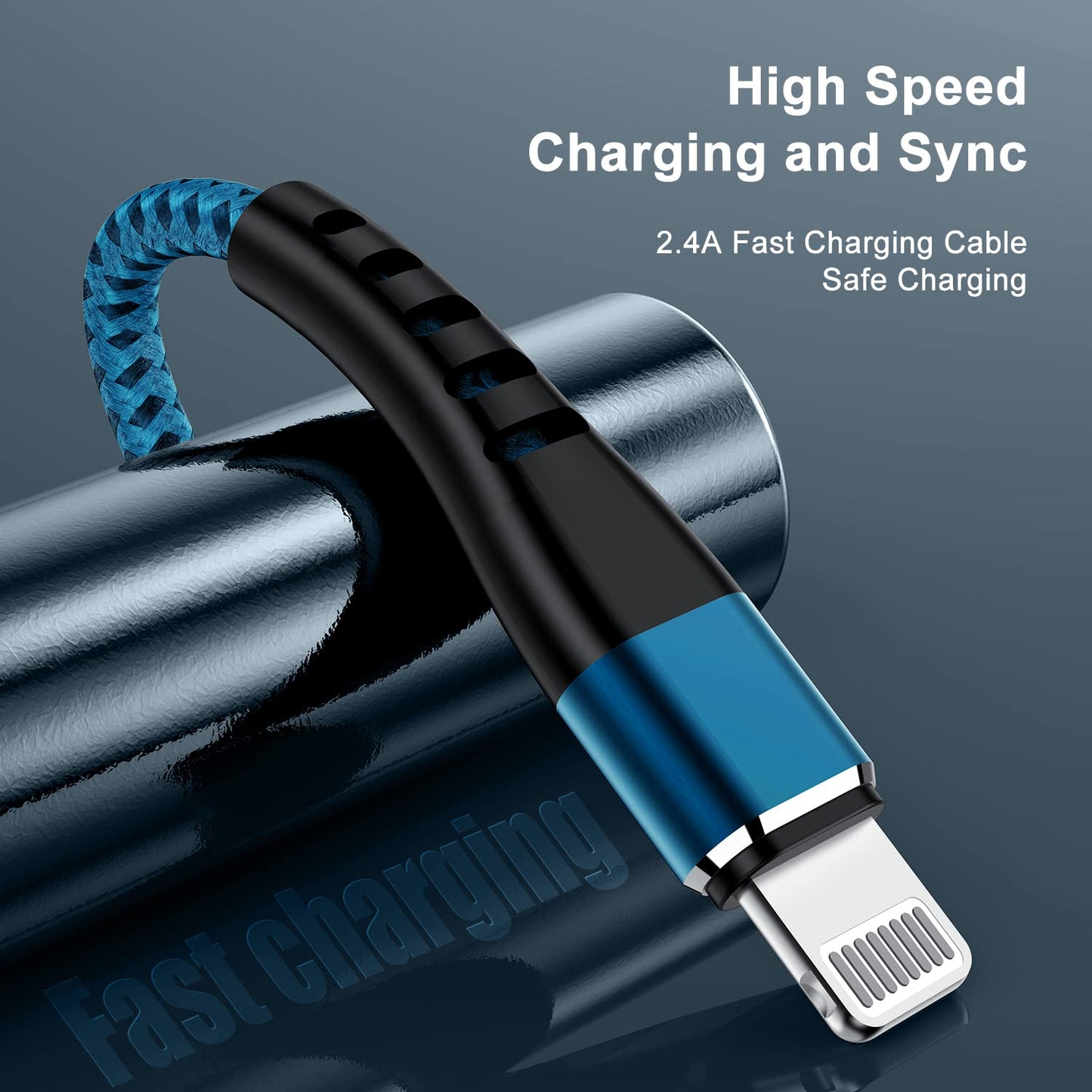 Essri 2Pack for iPhone Charger Cord 6FT, Lighting Cable 6 Feet to USB Charging Cable, Nylon Braided Charging Cord 6 Foot Compatible with iPhone 14 13…