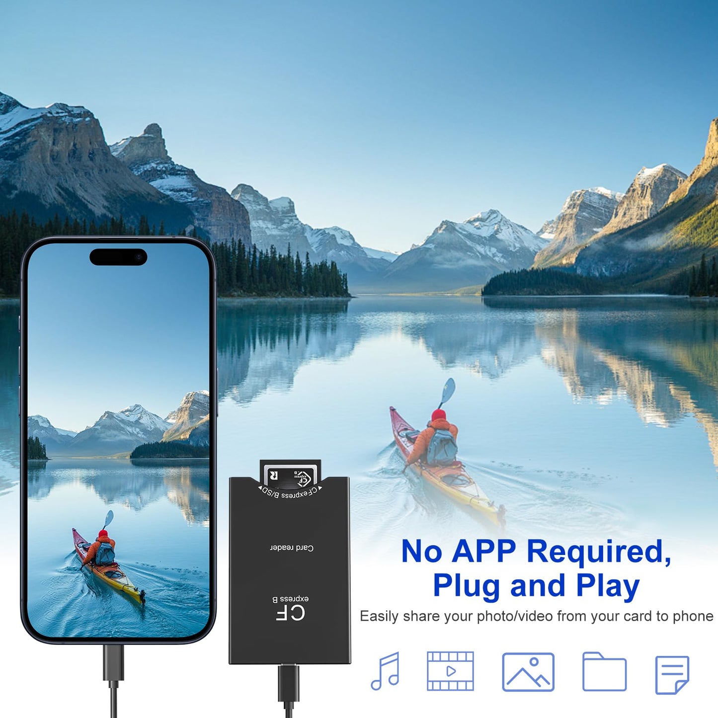 Cfexpress Type B and SD Card Reader, 10Gpbs CF Express Type B Adapter with USB C to USB A Cable, SD to CF Express Type B Adapter, Cf Express Type B