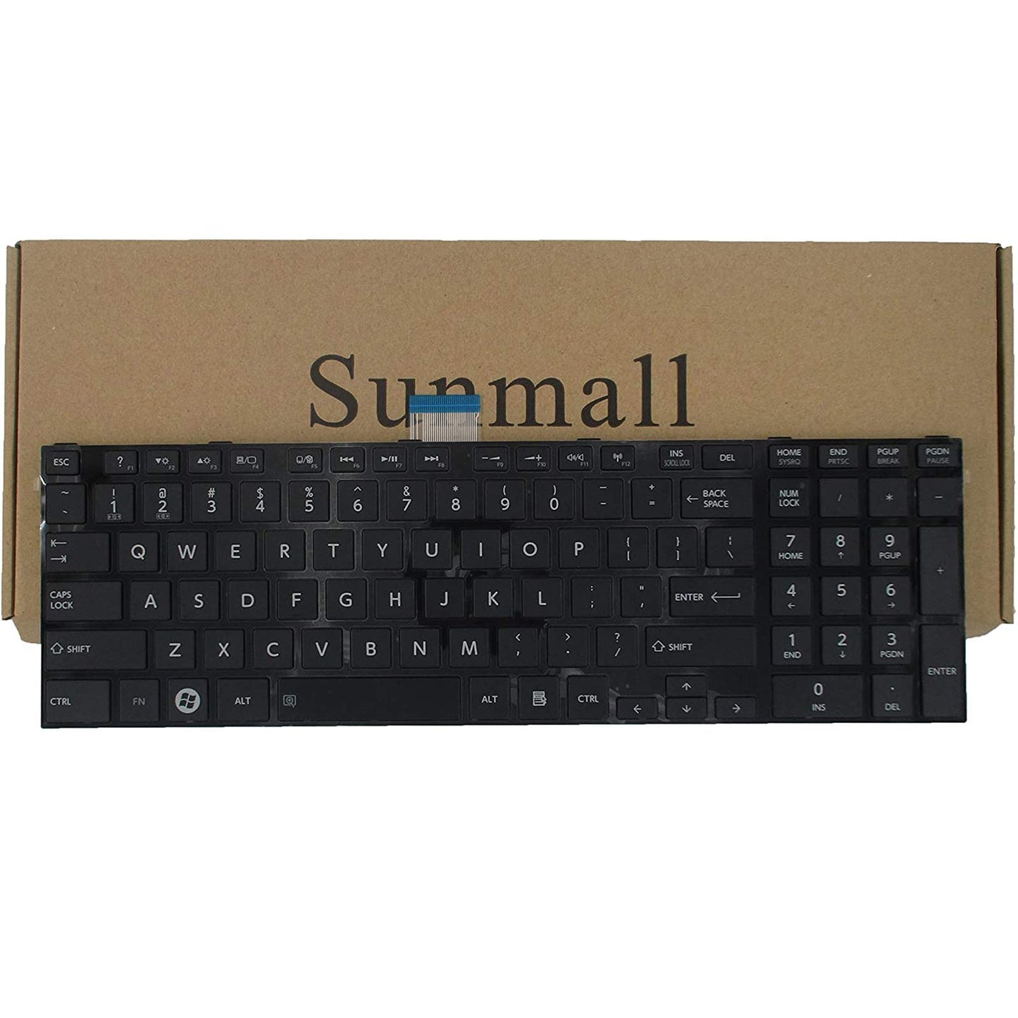 SUNMALL Laptop Keyboard Replacement (with Frame) Compatible with Toshiba Satellite c850 c855 c855d l850 l855 c875 c875d l875d p850 p855 p875d Black US