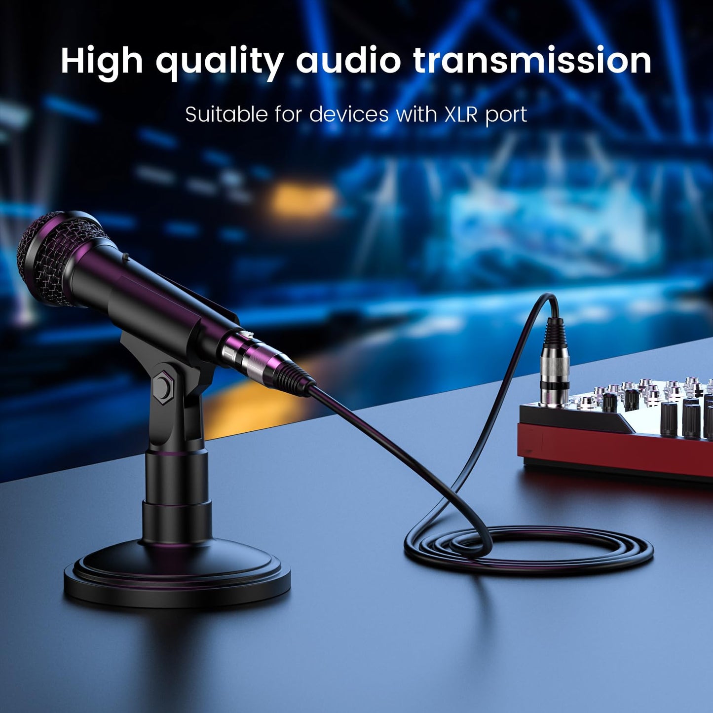 MOSWAG XLR Cable 6.6FT/2M 3 Pin Balanced XLR Male to Female Microphone Cable Noise Cancelling Mic Speaker Cable for Power Amplifier Audio Sound