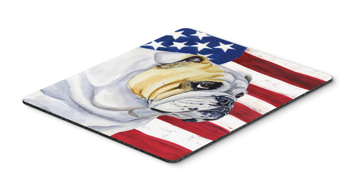 Caroline's Treasures LH9018MP USA American Flag with English Bulldog Mouse Pad, Hot Pad or Trivet for Home Office Gaming Working Computers Laptop