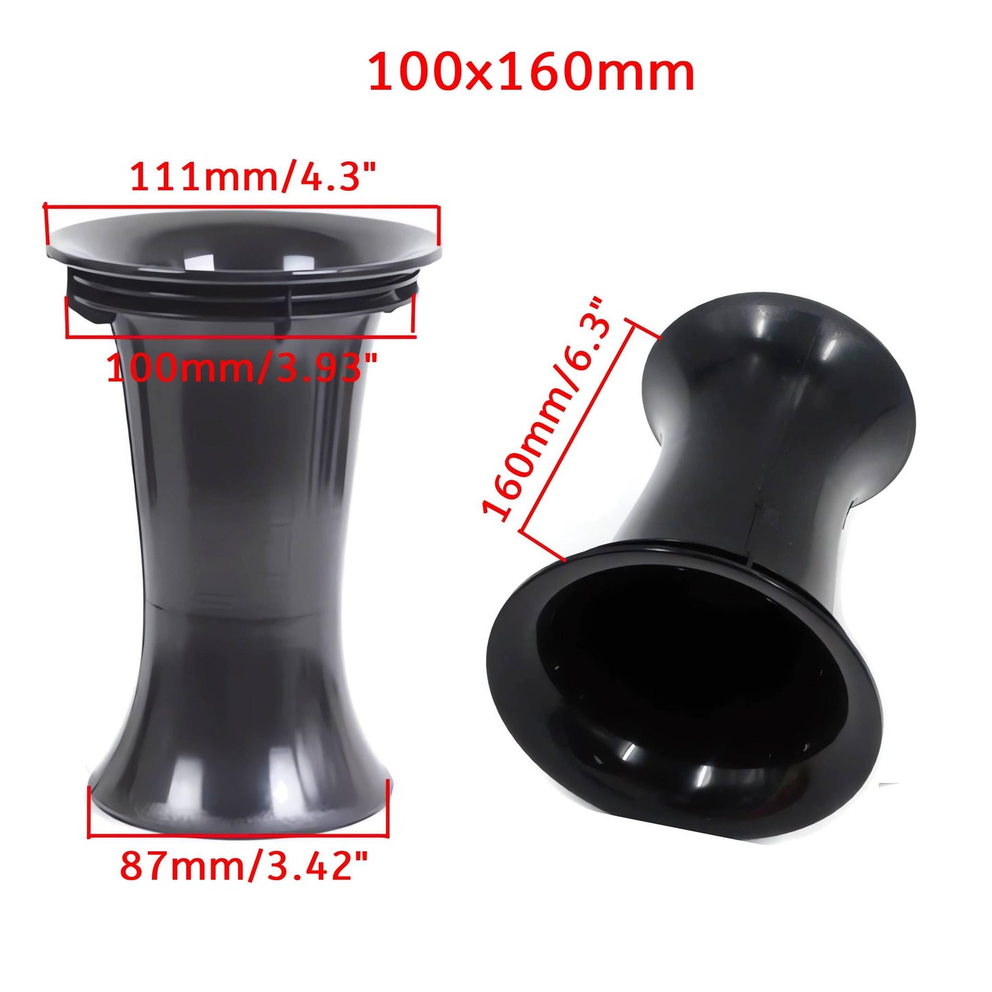 2Pcs Speaker Port Tube, 100mm x 160mm Subwoofer Bass Reflex Tube Woofer Port Tube Vent, for Car DJ Speaker HiFi Home Theater Professional Audio Woofer