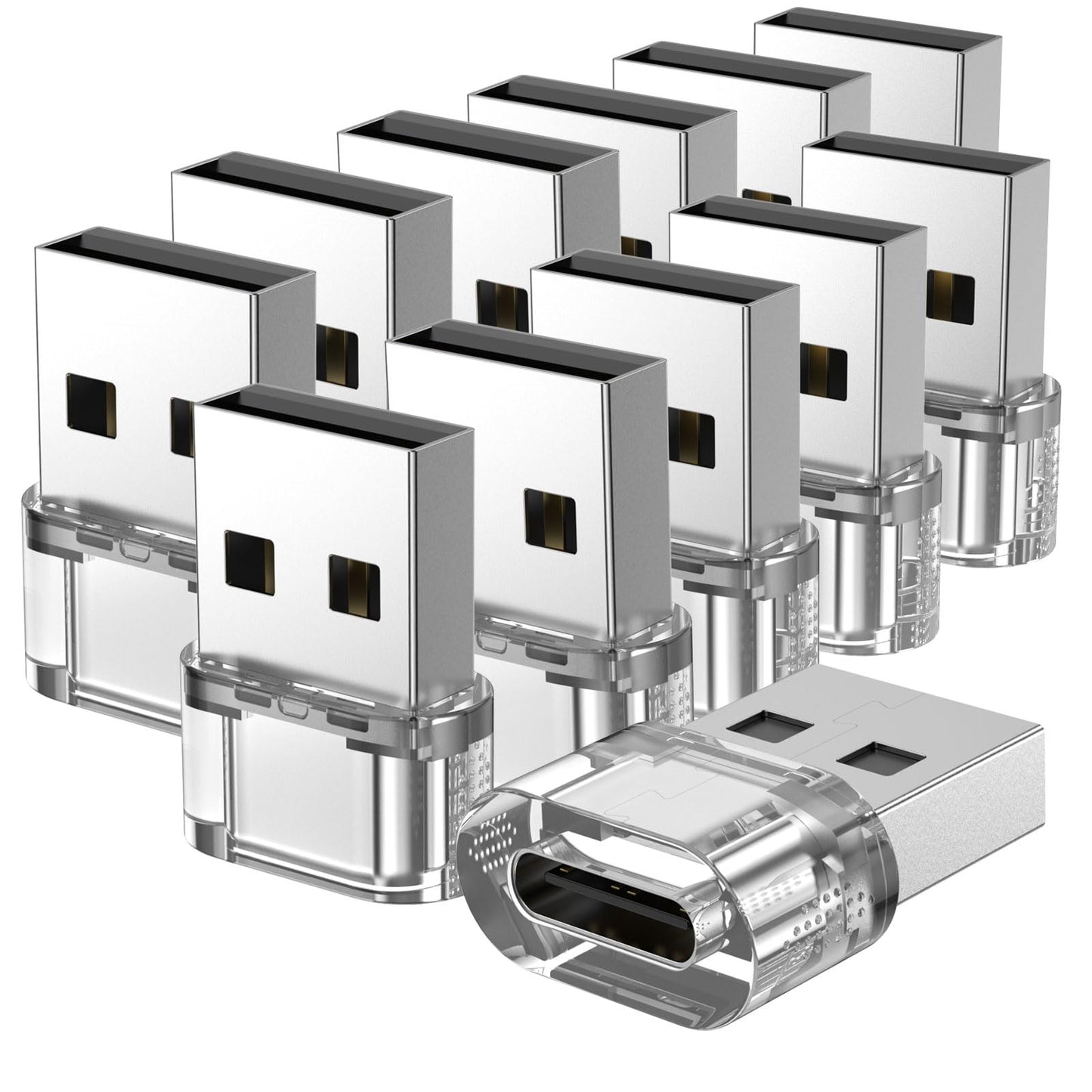 USB C to USB A Adapter 12-Pack, USB A to C Adapter Charging and Data Converter Compatible with Apple Watch/Ultra iWatch/iPhone 16/15 Pro Max…