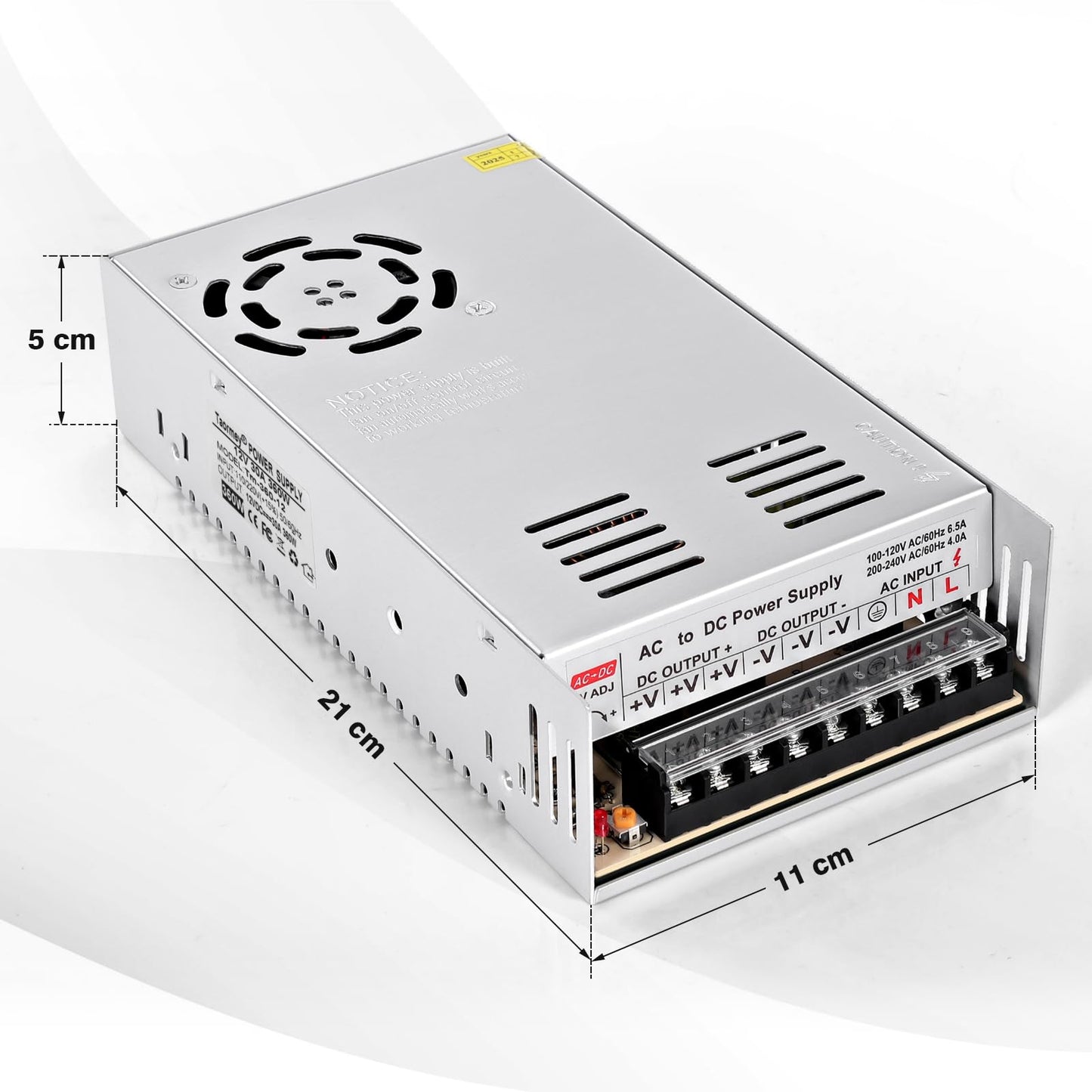 Taormey 12V 30A 360W Switching Power Supply, AC 110V/220V to DC 12V 30A Converter Universal Regulated Transformer Driver Adapter for LED Strips, CCTV…