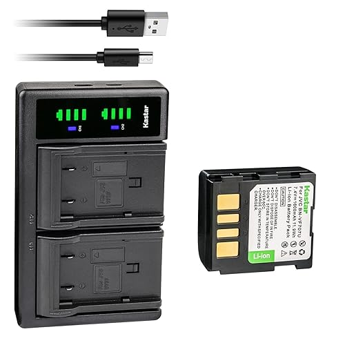 Kastar 1-Pack BN-VF707 Battery and LTD2 USB Charger Replacement for JVC GR-D340EY GR-D340EZ GR-D345 GR-D345E GR-D345EG GR-D345US GR-D346 GR-D346EY