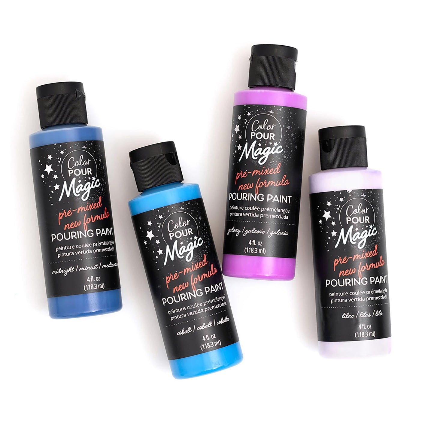 American Crafts Color Pour Magic Pre-Mixed Paint Kit 4/Pkg-Galaxy Surge