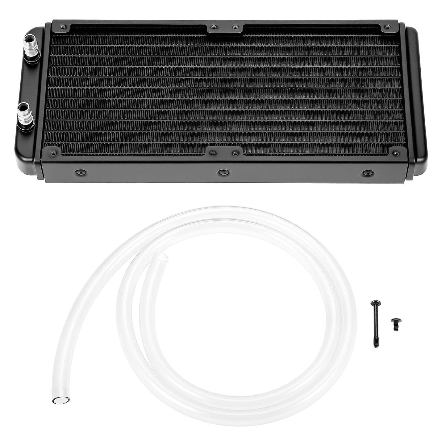 QWORK 240mm Water Cooling Radiator 12 Pipe Pure Copper Fin Heat Exchanger 275x120x30mm for PC CPU VGA Liquid Cooling Industrial Inverters & Laser